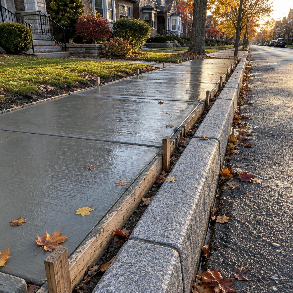 Sidewalk and curb replacement